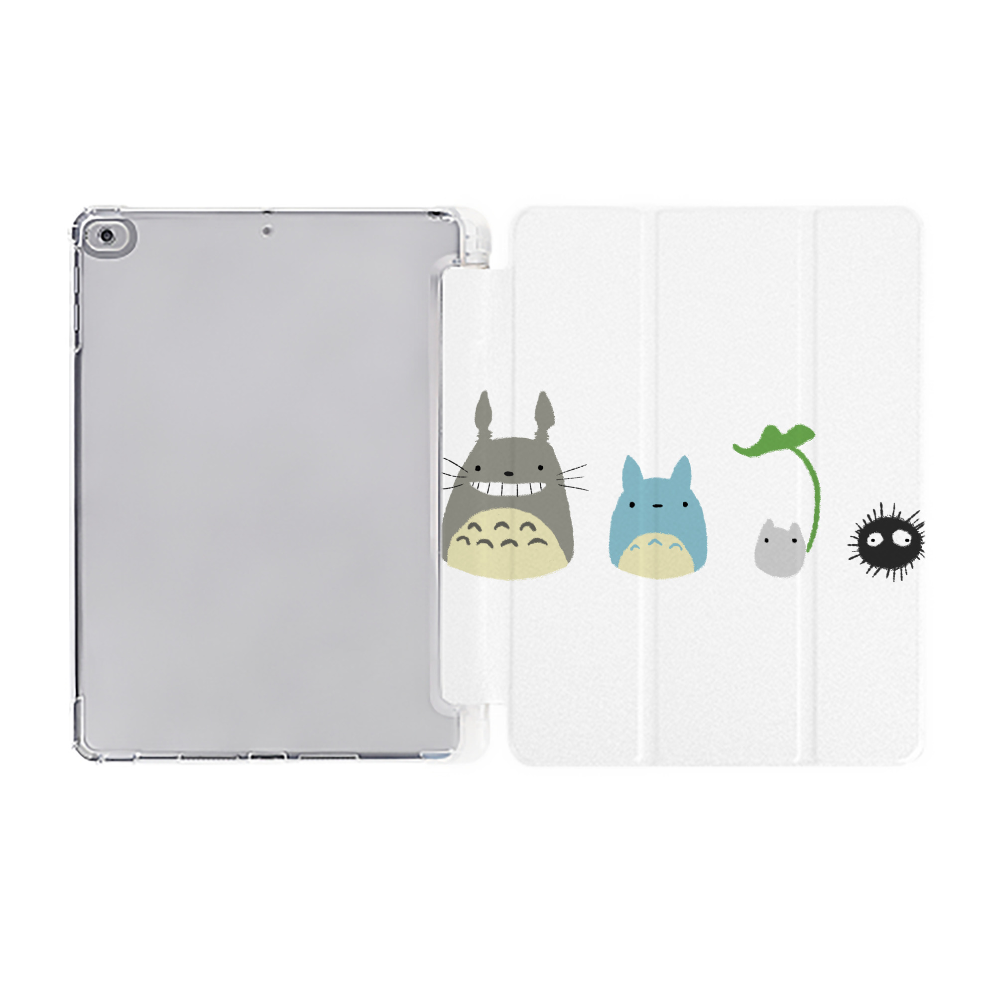 （画像用） となりのトトロ 草壁メイ 草壁サツキ My Neighbor Totoro Satsuki Kusakabe Mei Kusakabe IPad ケース ペン収納付き 三つ折りスタンド PUレザー×シリコン 対応機種9.5/10.5/10.9インチ